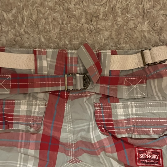 Superdry Plaid Cargo Shorts - Picture 8 of 9